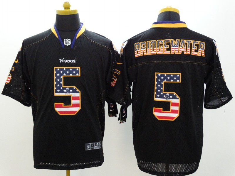 Men's Minnesota Vikings Teddy Bridgewater #5 Black Jersey